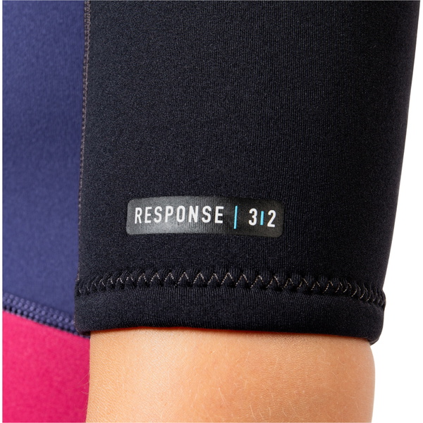 2026 Gul Womens Response Natur 3/2mm Back Zip Shorty Fato De Mergulho RE3318-GYBL - Cinza / Blue